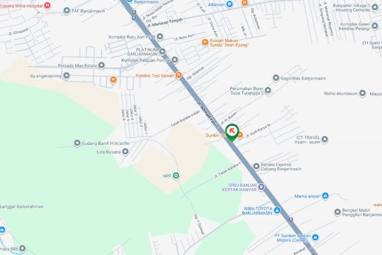 Map - Vertical Static Billboard at Jl. Ahmad Yani KM. 9.4, Banjarmasin, Kalimantan Selatan  (nearby Dunkin' Donuts)