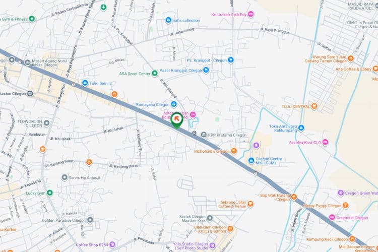 Map - Vertical Static Billboard at Jl. Ahmad Yani, Cilegon, Banten (in front of Ramayana Cilegon)
