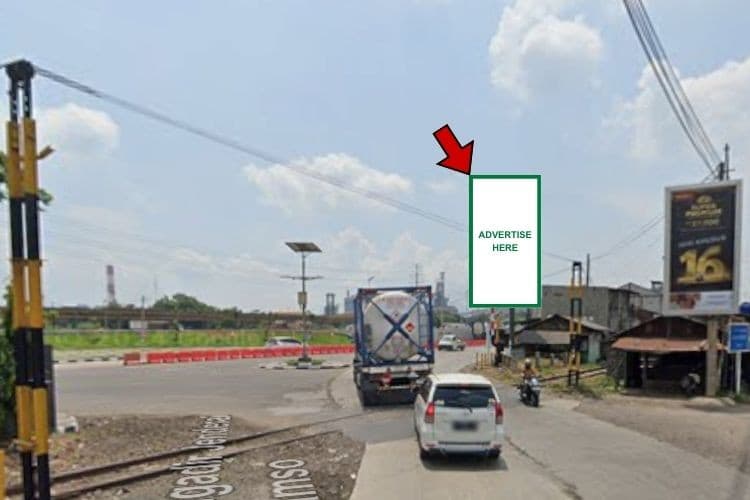 1 Panel Vertical Static Billboard at Jl. Raya Karang Bolong, Cilegon, Banten (nearby railway crossing KA Cigading)