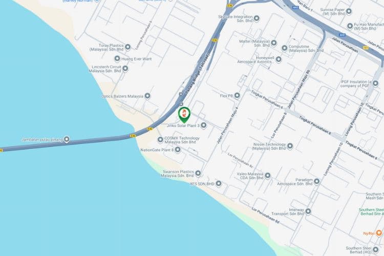 Map - Horizontal Unipole Billboard at Penang 1st Bridge, Perai, Penang (right after toll)
