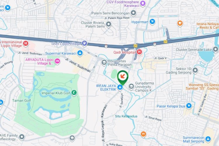 Map - Horizontal Static Billboard at Jl. Kelapa Dua Raya, Klp. Dua, Kelapa Dua, Kabupaten Tangerang, Banten (nearby Distro Bilkil Clothing)