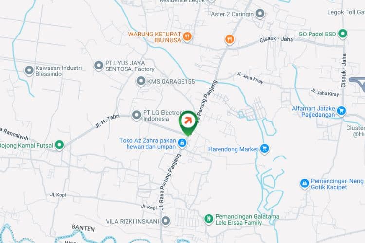 Map - Vertical Static Billboard at Jl. Raya Parung Panjang, Malang Nengah, Pagedangan, Kabupaten Tangerang, Banten (nearby Sop Iga Kang Jana)