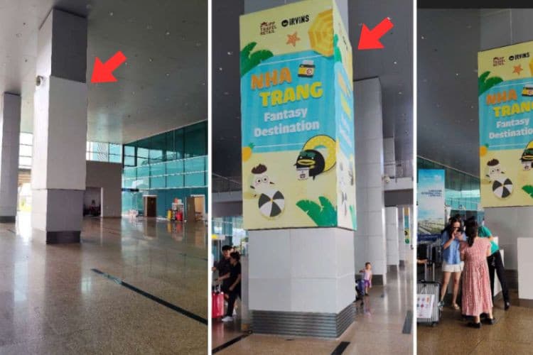Day view - Vertical Airport LED Screen Billboard at Cam Ranh International Airport, Bac Cam Ranh Ward, Khanh Hoa