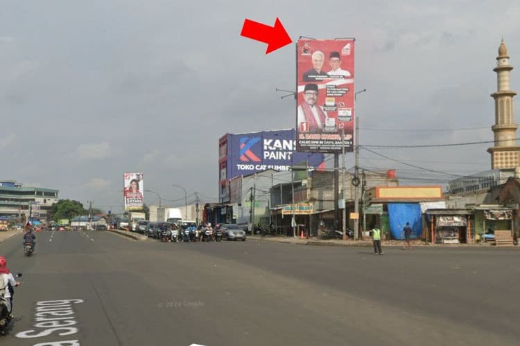 1 Sided Vertical Static Billboard at Jl. Raya Serang, Kadu, Kec. Curug, Curug, Kabupaten Tangerang, Banten (nearby Universitas Insan Pembangunan Indonesia)