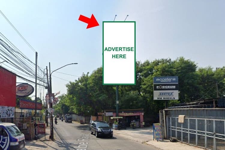 1 Sided Vertical Static Billboard at Jl. Pd. Cabe Raya, Pd. Cabe Udik, Pamulang, Tangerang Selatan, Banten (in front of Soto Kudus Kauman Grup)