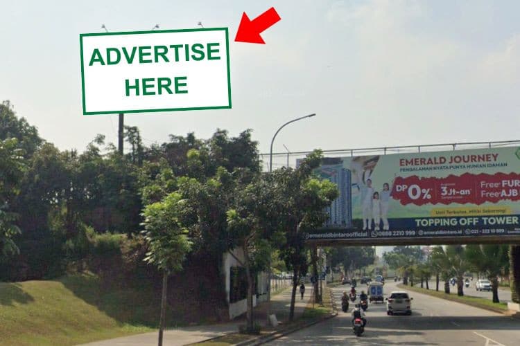 1 Sided Horizontal Static Billboard at Jl. Boulevard Bintaro Jaya, Parigi, Pondok Aren, Tangerang Selatan, Banten (nearby Burger King, side A)