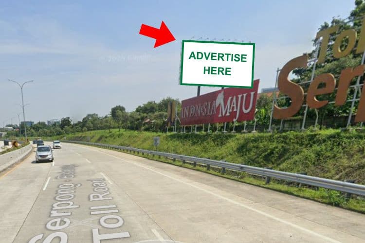 1 Sided Horizontal Static Billboard at Jl. Tol Jkt Serpong - Balaraja, Cilenggang KM 13.400, Serpong, Tangerang Selatan, Banten (Tugu Tol Serpong Balaraja, side A)