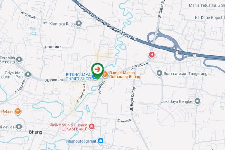 Map - Vertical Static Billboard at Jl. Raya Serang, Bunder, Cikupa, Kabupaten Tangerang, Banten (nearby Bitung Jaya Thrift Shop)