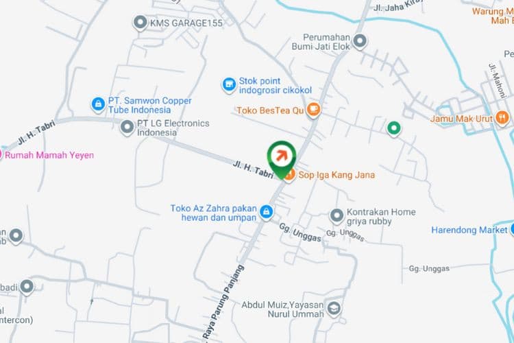 Map - Horizontal Static Billboard at Jl. Raya Parung Panjang, Malang Nengah, Pagedangan, Kabupaten Tangerang, Banten (Pertigaan LG)