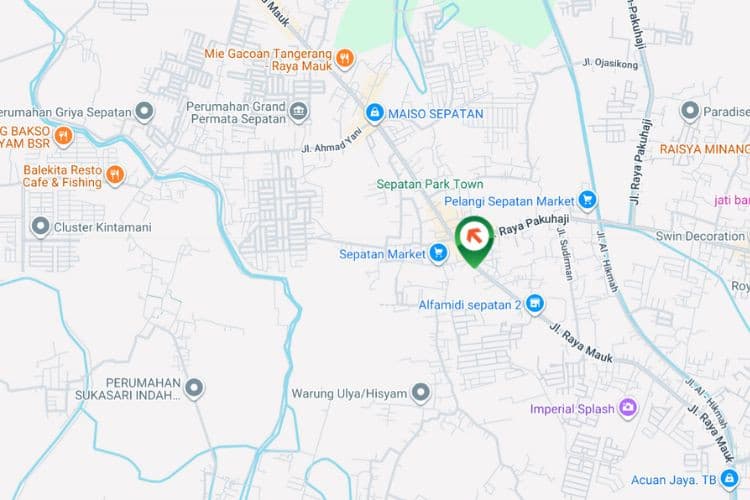 Map - Vertical Static Billboard at Jl. Raya Mauk, Sepatan, Sepatan, Kabupaten Tangerang, Banten (nearby Alfamart, side A)