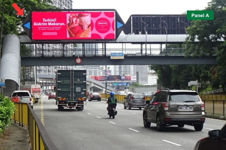 2 Panel Digital Overhead Bridge Billboard at Jalan Cheras, Kuala Lumpur (near Sunway Velocity)