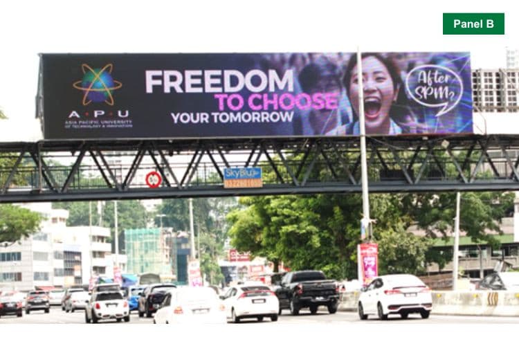 2 Panel Digital Overhead Bridge Billboard at Jalan Klang Lama, Kuala Lumpur