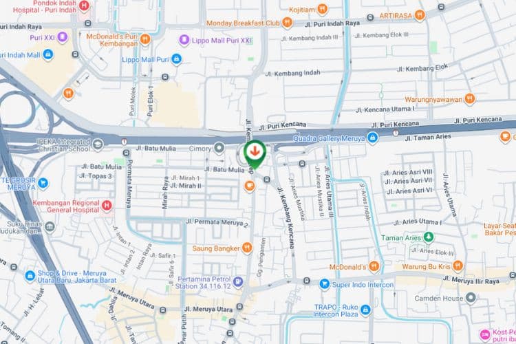 Map - Vertical Static Billboard at Jl. Kembang Karet, Meruya Utara, Kembangan, Jakarta Barat, DKI Jakarta