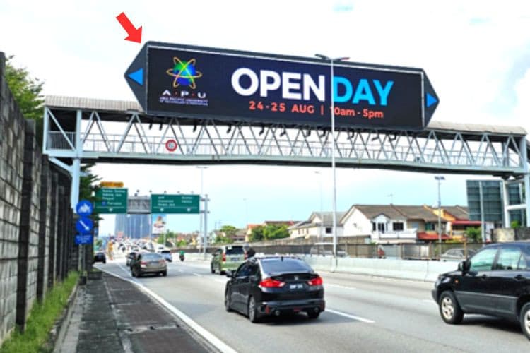 1 Panel Digital Overhead Bridge Billboard at LDP Highway KM17.9, PJS 7 Sunway, Petaling Jaya, Selangor