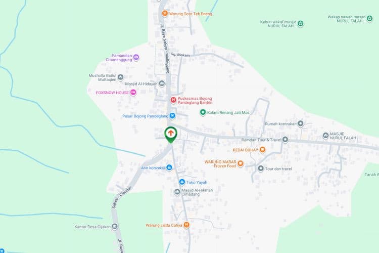Map - Vertical Static Billboard at Jl. Raya Saketi - Malingping, Pandeglang, Banten (nearby Polsek Bojong)