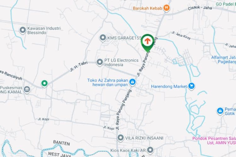 Map - Horizontal Static Billboard at Jl. Raya Parung Panjang, Malang Nengah, Pagedangan, Kabupaten Tangerang, Banten (nearby Jaha Baja)