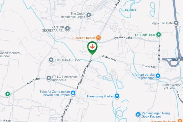 Map - Horizontal Static Billboard at Jl. Raya Parung Panjang, Malang Nengah, Pagedangan, Kabupaten Tangerang, Banten (nearby Alfamidi Perempatan Jaha, side B)