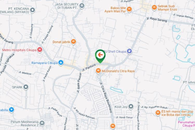 Map - Vertical Static Billboard at Jl. Raya Serang, Talagasari, Cikupa, Kabupaten Tangerang, Banten (nearby Indogadai Cikupa)