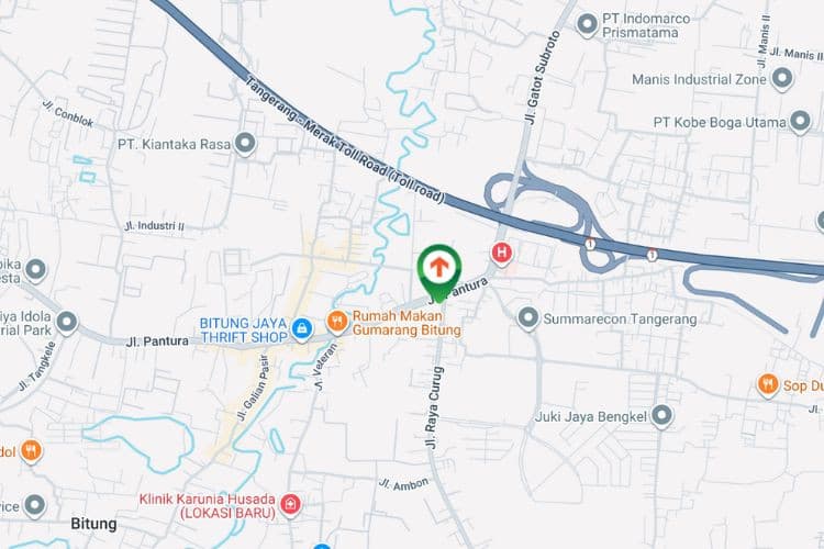 Map - Vertical Static Billboard at Jl. Raya Bitung, Kadu, Kec. Curug, Curug, Kabupaten Tangerang, Banten (Lampu Merah Bitung, side A)