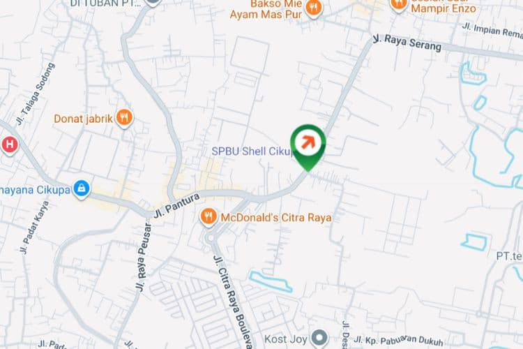 Map - Vertical Static Billboard at Jl. Raya Serang, Dukuh, Cikupa, Kabupaten Tangerang, Banten (nearby SPBU Shell)