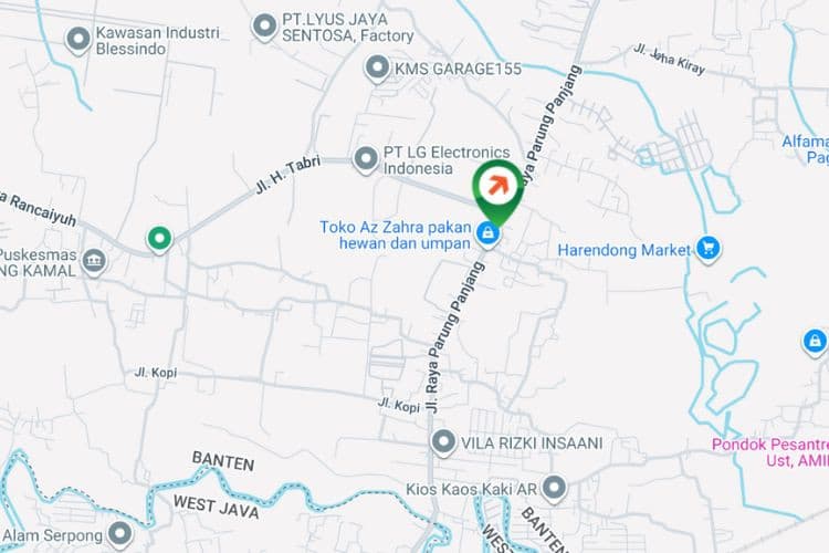 Map - Horizontal Static Billboard at Jl. Raya Parung Panjang, Malang Nengah, Pagedangan, Kabupaten Tangerang, Banten (in front of Anjani Frozen Food)