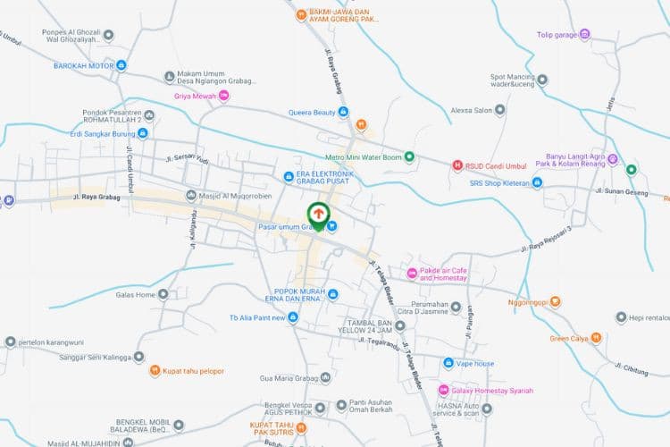 Map - Vertical Static Billboard at Jl. Kyai Rachmat - Jl. Raya Grabag, Magelang, Jawa Tengah  (nearby Pasar Umum Grabag)
