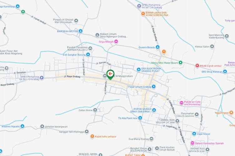Map - Vertical Static Billboard at Jl. KH. Syirat, Magelang, Jawa Tengah  (nearby Kantor Pegadaian Grabag)