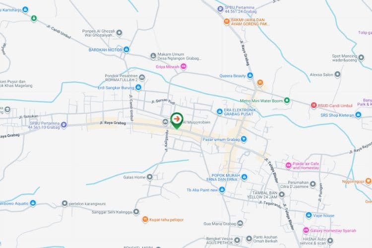 Map - Vertical Static Billboard at Jl. KH. Syirat, Magelang, Jawa Tengah  (nearby Kantor Pegadaian Grabag)