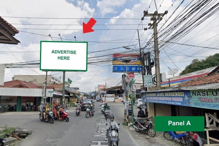 1 Sided Horizontal Static Billboard at Jl. H. Nawi Malik, Pd. Petir, Kec. Bojongsari, Depok, Jawa Barat  (Side A)