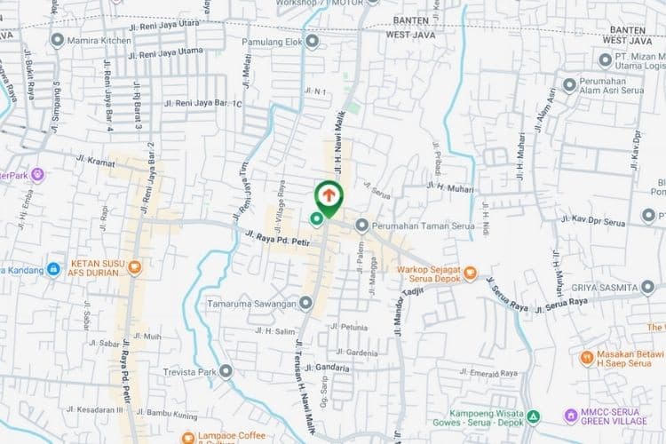 Map - Horizontal Static Billboard at Jl. H. Nawi Malik, Pd. Petir, Kec. Bojongsari, Depok, Jawa Barat  (Side A)