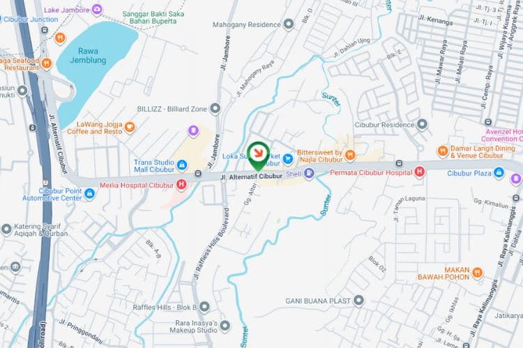 Map - Vertical Static Billboard at Jl. Alternatif Cibubur, Bandung, Harjamukti, Cimanggis, Depok, Jawa Barat