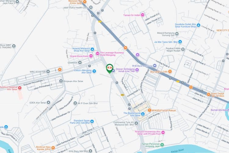 Map - Vertical Minipole Billboard at Sultanah Bahiyah Highway, Alor Setar, Kedah (infront Lotus's Mergong)