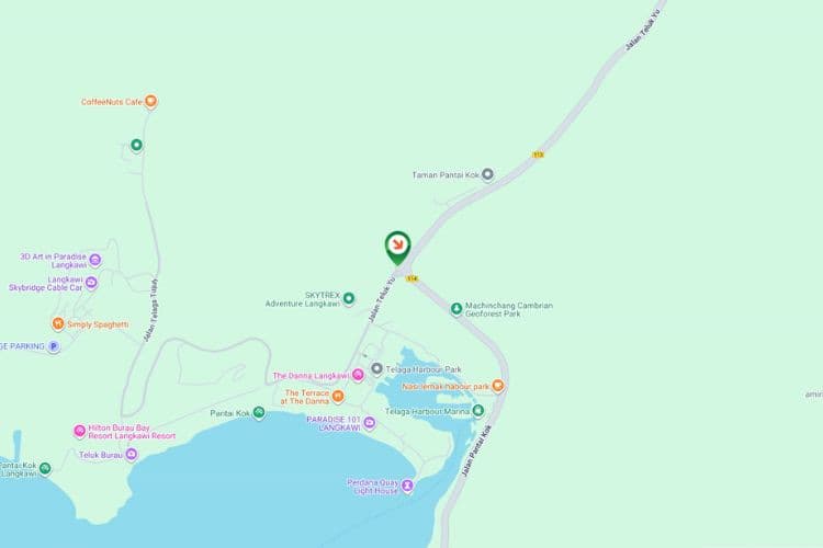 Map - Free Standing Billboard at Jalan Pantai Kok / Jalan Teluk Yu, Langkawi, Kedah