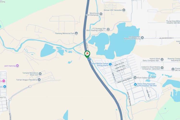 Map - Free Standing Billboard at NSE KM438, Rawang, Selangor (South Bound, Off-Side)