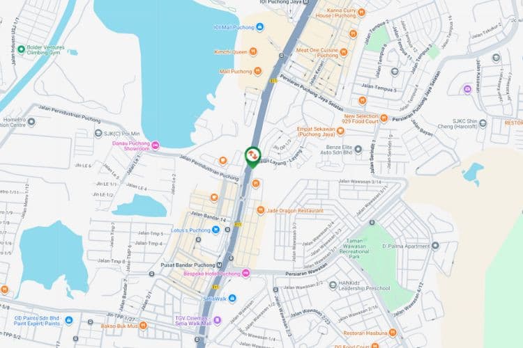 Map - Vertical Minipole Billboard at LDP Highway KM22.1, Puchong, Selangor (Near IOI Mall Puchong)