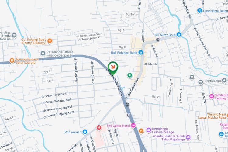 Map - Horizontal Static Billboard at Jl. Gatot Subroto Timur No. 14, Denpasar, Bali