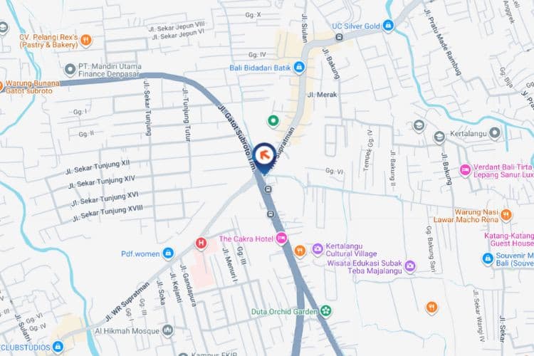 Map - Horizontal Videotron Billboard at Jl. Simpang Tohpati, Kesiman Kertalangu, Denpasar Timur, Denpasar, Bali