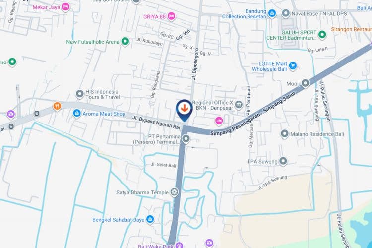 Map - Horizontal Videotron Billboard at Jl. Bypass Ngurah Rai, Denpasar, Bali