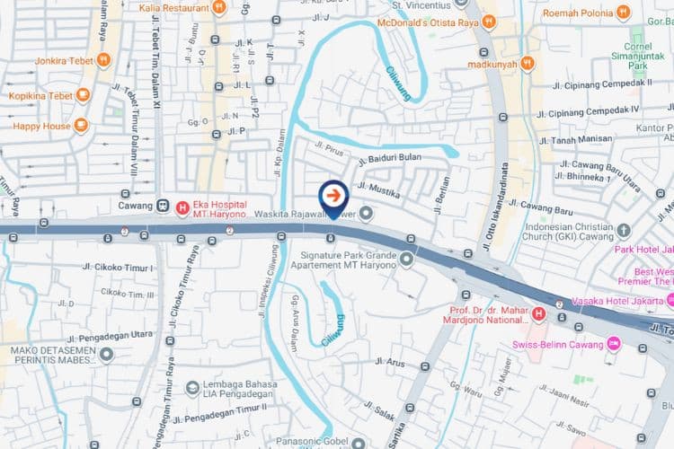 Map - Vertical Videotron Billboard di Jl. MT. Haryono, Jakarta Timur , DKI Jakarta