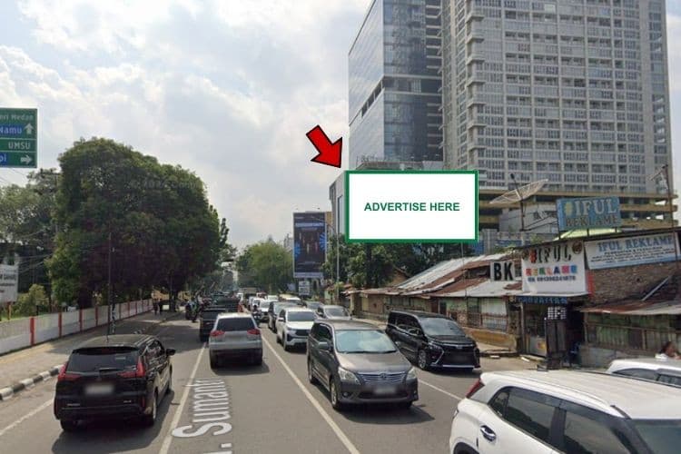 1 Panel Horizontal Static Billboard at Jl. Perintis Kemerdekaan, Medan, Sumatera Utara  (nearby Jl. Gaharu Intersection)