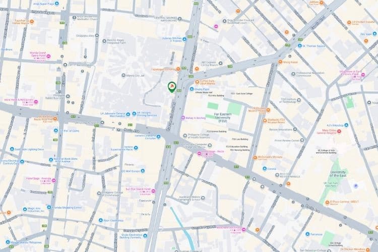 Map - Vertical Rooftop Billboard at 875-877 Quezon Boulevard, Sta. Cruz, Manila, Metro Manila (Near Far Eastern University)