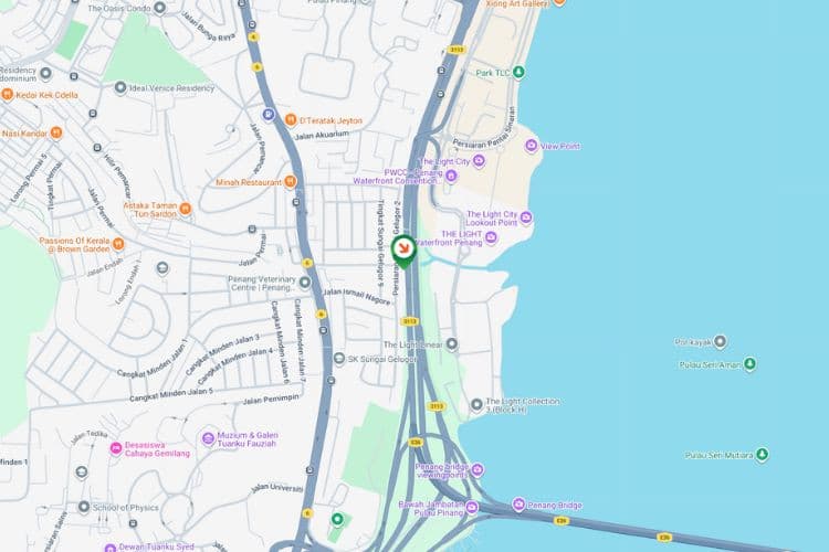Map - Vertical Unipole Billboard at Tun Dr. Lim Chong Eu Highway, Gelugor, Penang