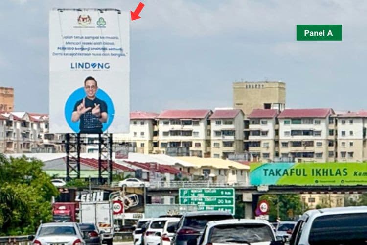 2 Sided Vertical Unipole Billboard at NSE KM146.5, Juru, Seberang Perai, Penang