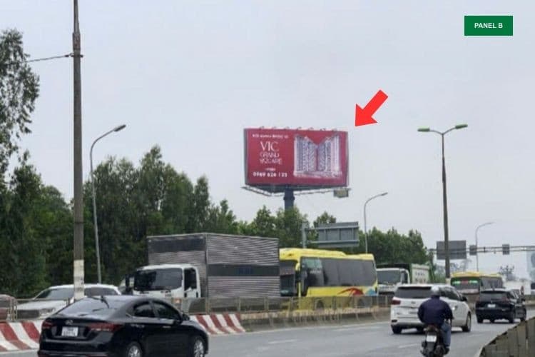 Day view - Panel B - Horizontal Unipole Billboard at Vo Van Kiet, Noi Bai, Ha Noi City (Traffic Landmark H4/11 Thang Long – Noi Bai Expressway)