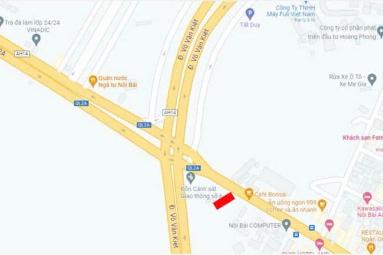 Map - Horizontal Unipole Billboard at Vo Van Kiet, Noi Bai, Ha Noi City (Traffic Landmark H4/11 Thang Long – Noi Bai Expressway)