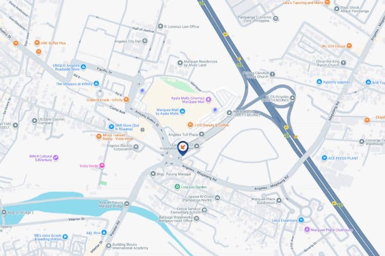 Map - Vertical Digital Screen Billboard at North Luzon Expressway, Angeles, Pampanga (Tarlac-bound, Near Marquee Mall)