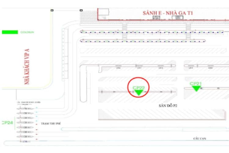 Map -  Horizontal Unipole Billboard at Noi Bai International Airport, Ba Dinh Ward, Ha Noi City (Parking area T1 - CP22)