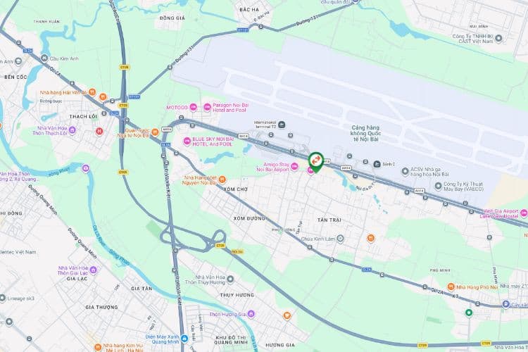 Map - Horizontal Unipole Billboard at Noi Bai International Airport, Ba Dinh Ward, Ha Noi City (Opposite Noi Bai T2 terminal, Nhat Tan - Noi Bai street)