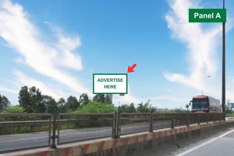 Panel A - Horizontal Unipole Billboard at H2/7+20 23A Thang Long, Ba Dinh Ward, Ha Noi City ( On the right side of the Thang Long-Noi Bai Expressway, heading from the city center to Noi Bai Airport)