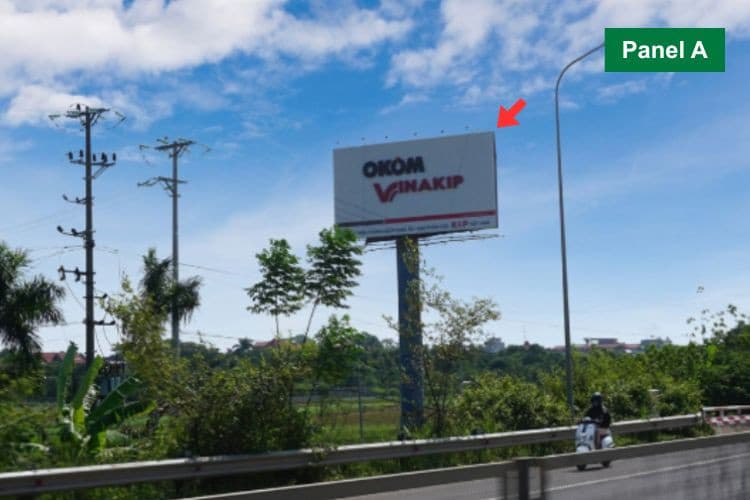2 Sided Horizontal Unipole Billboard at H7/Km6+90 21A Thang Long, Ba Dinh Ward, Ha Noi City ( On the right side of the Thang Long-Noi Bai Expressway, heading from the city center to Noi Bai Airport)
